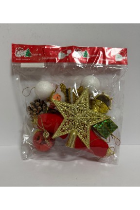 Yılbaşı Süsleri 15 Lı Set Yılbaşı Ağacı Süsü Paket 14X16 cm Yılbaşı Süsleri 15 Lı Set Yılbaşı Ağacı Süsü Paket 14X16 cm