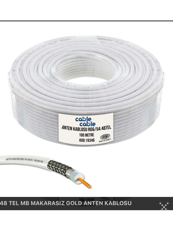 Anten Kablosu 48 Tel Gold 100 Mt RG6/U4