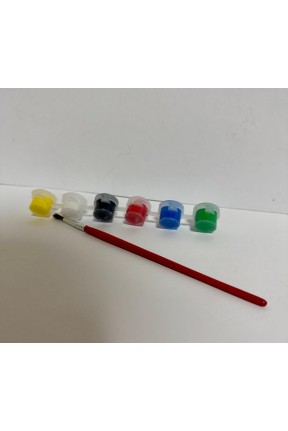 Akrilik Boya  6 lı 3 ml Fırça Hediyeli