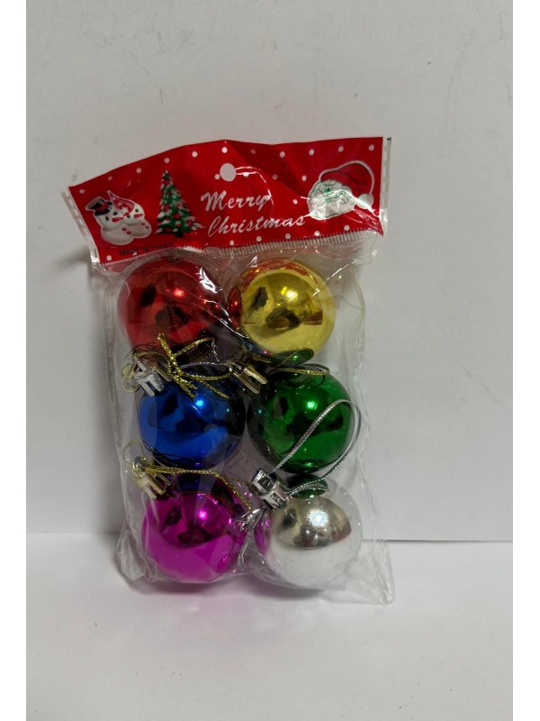 Yılbaşı Süsleri 6 Lı Set Renkli Parlak Toplar 3,5 cm Ağaç Süsü Yılbaşı Süsleri 6 Lı Set Renkli Parlak Toplar 3,5 cm Ağaç Süsü