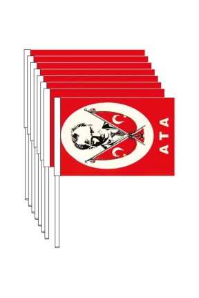 Bayrak- Kağıt Sopalı Küçük Türk-Atalı 80'li  Bayrak- Kağıt Sopalı Küçük Türk-Atalı 80'li