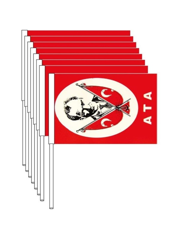 Bayrak- Kağıt Sopalı Küçük Türk-Atalı 80'li Bayrak- Kağıt Sopalı Küçük Türk-Atalı 80'li