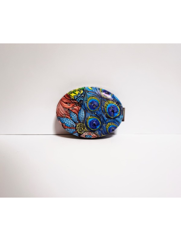 Cep Aynası Mavi Gül Desenli