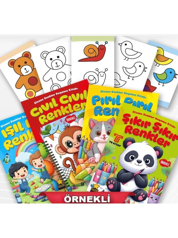 Efsane Renkler ÖRNEKLİ Boyama Kitabı 4 kitap Set Efsane Renkler ÖRNEKLİ Boyama Kitabı 4 kitap Set