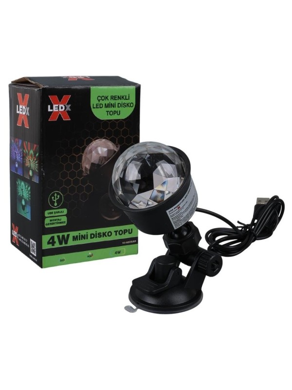 Ledx AL-KX-6889 Projeksiyon Atmosferli Usbli 4 Watt Şarjlı Sihirli Rgb LED Disko Topu Seyyar Disko Işık Aydınlatma Ledx AL-KX-6889 Projeksiyon Atmosferli Usbli 4 Watt Şarjlı Sihirli Rgb LED Disko Topu Seyyar Disko Işık Aydınlatma