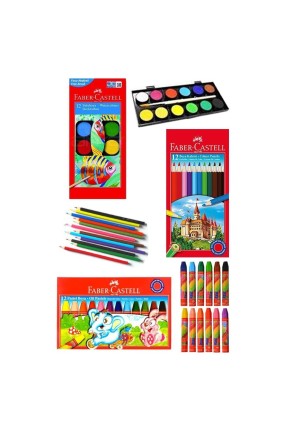 Öğrenci Boyama Seti 3 Lü 12 Renk Sulu Boya 12 Renk Kuru Boya 12 Renk Pastel Boya Kaliteli