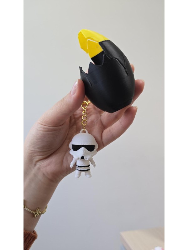 Kırılan Yumurta  3D  Anahtarlık 1 Adet Siyah Sarı