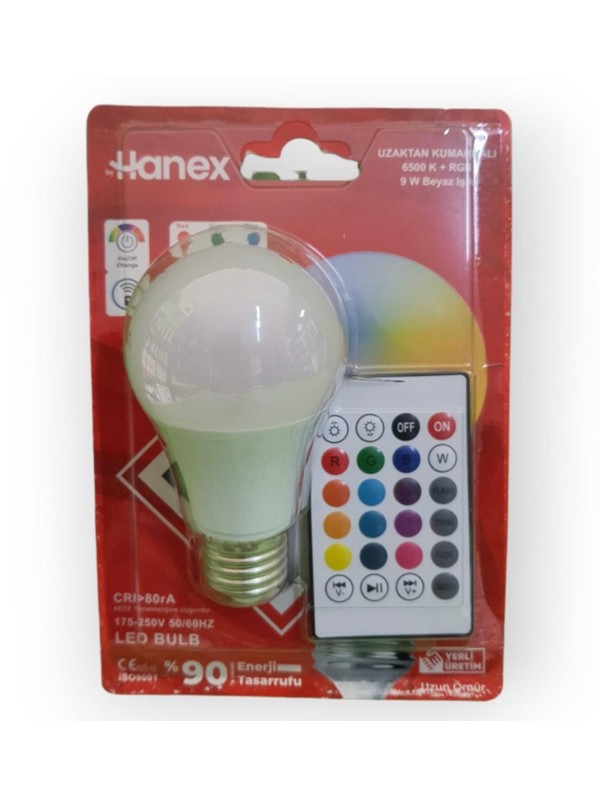 Led Ampül HNX-0902 9w Kumandalı RGB Led Ampül HNX-0902 9w Kumandalı RGB