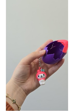 Kırılan Yumurta  3D  Anahtarlık 1 Adet Mavi 