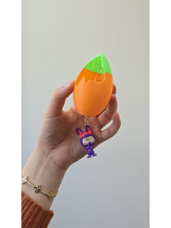 Kırılan Yumurta  3D  Anahtarlık 1 Adet Tilki