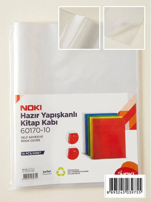 Hazır Yapışkanlı Kitap Kabı 10 Adet Şeffaf Hazır Yapışkanlı Kitap Kabı 10 Adet Şeffaf