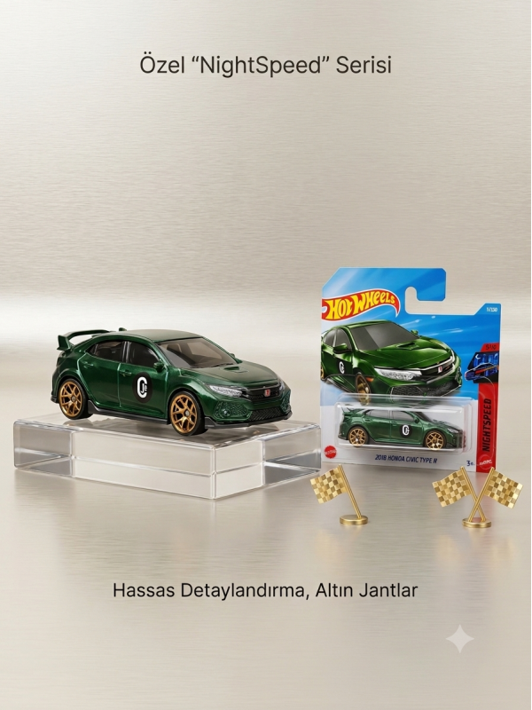 Hot Wheels Nıghtspeed Serisi - 2018 Honda Cıvıc Type R Model