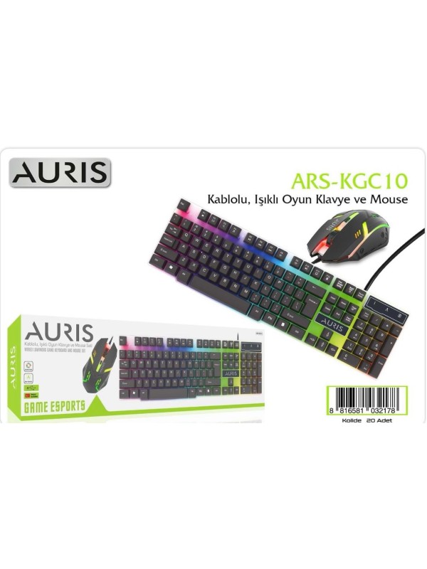 ARS-KGC10 Işıklı Oyuncu Kablolu Klavye ve Mouse Set ARS-KGC10 Işıklı Oyuncu Kablolu Klavye ve Mouse Set
