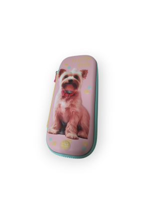 Kalemlik Kutusu Fermuarlı Kabartmalı Köpek Desenli Kalemlik Kutusu Fermuarlı Kabartmalı Köpek Desenli