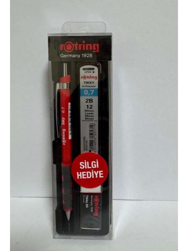 Versatil Kırmızı Kalem 0.7+Min+Silgi Hediye