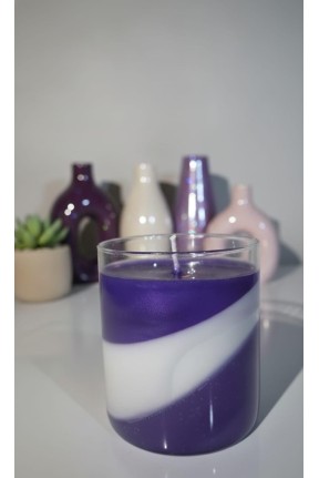 Lavanta Kokulu Doğal Soya Wax  Ve Jel Mum