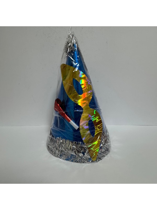 Yılbaşı Şapkası Seti Lüx Karton Mavi Renk