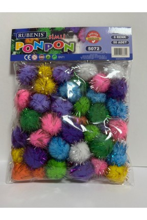 Ponpon 6 Renk 30 mm Metalik Karışık 50’li
