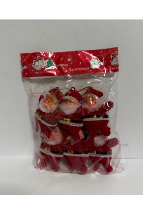 Yılbaşı Süsleri Noel Baba 6 Lı Buyuk 6 cm Kırmızı Yılbaşı Süsleri Noel Baba 6 Lı Buyuk 6 cm Kırmızı
