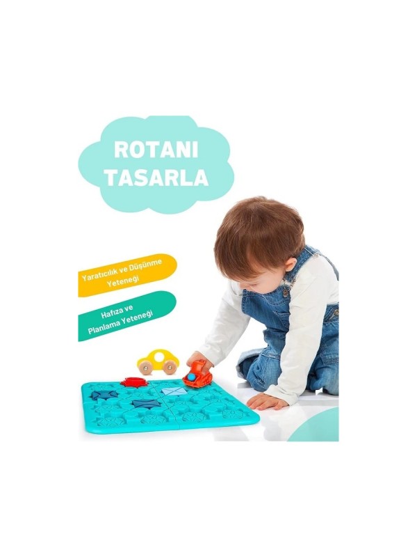 Kutulu Steam 4 Seviyeli Puzzle Labirent Araba Zeka Oyunu