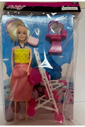 Anlily Dolapli Bebek Oyun Seti Pusetli