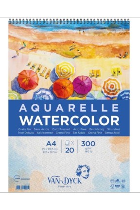 Suluboya  Kağıdı Blok A4 300 Gr. 20 Yp Üsten Spiralli