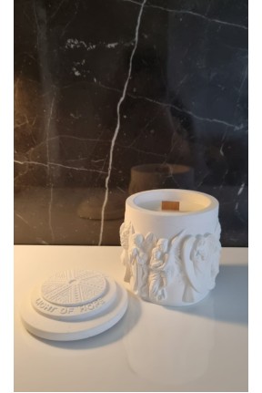 Kahve Esanslı Taş Tozu Kapaklı Mumluk Doğal Soya Wax  Ve Jel Mum