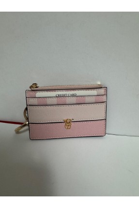 Kadın Fermuarlı Kartlık Pudra Yan Cüzdan