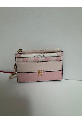 Kadın Fermuarlı Kartlık Pudra Yan Cüzdan