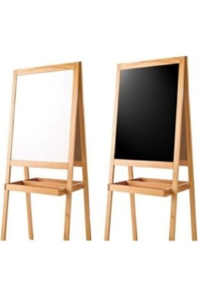 Yazı Tahtası- Çift Taraflı Ahşap Çerçeve Kara Tahta Manyetik Beyaz 40x50 Inter  Yazı Tahtası- Çift Taraflı Ahşap Çerçeve Kara Tahta Manyetik Beyaz 40x50 Inter