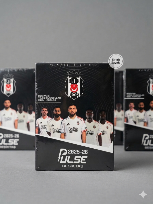 Pulse Futbolcu Kartları 2025/26 Paket 10 Kart Koleksiyon Kartları Siyah Beyaz