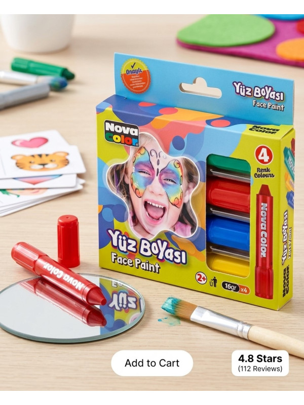 Yüz Boyası 4 Renk Set