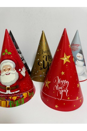 Yılbaşı Şapkası Temalı Lüx Karton 5 li Yılbaşı Şapkası Temalı Lüx Karton 5 li
