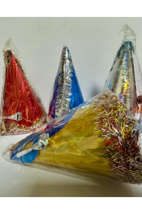 Metalize Karton Kotyon Yılbaşı Seti 4 lü