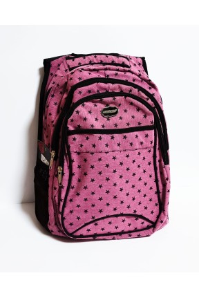 Okul Çantası Pembe Yıldız Desenli Okul Çantası Pembe Yıldız Desenli