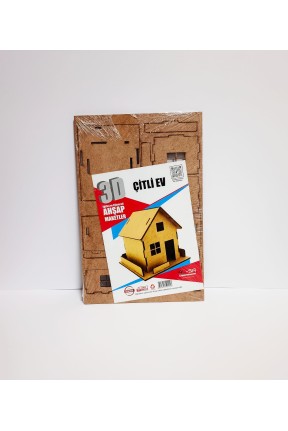 3D Ahşap Maket Çitli Ev 3D Ahşap Maket Çitli Ev