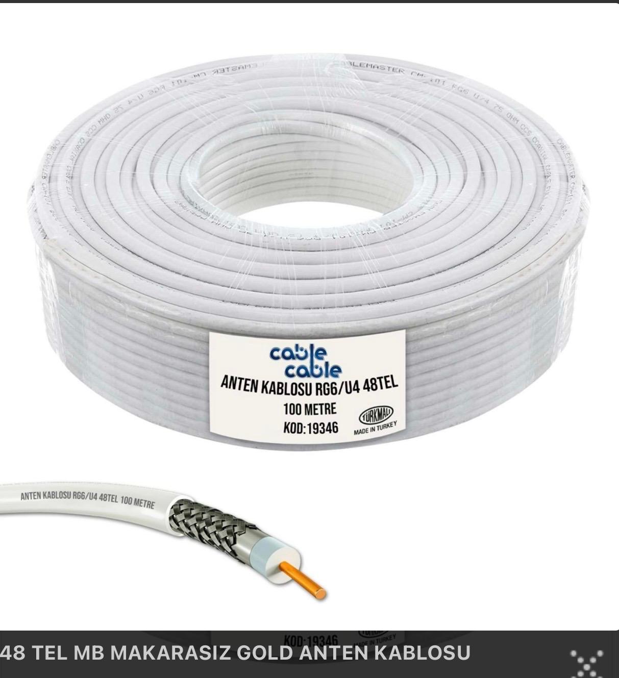 Anten Kablosu 48 Tel Gold 100 Mt RG6/U4