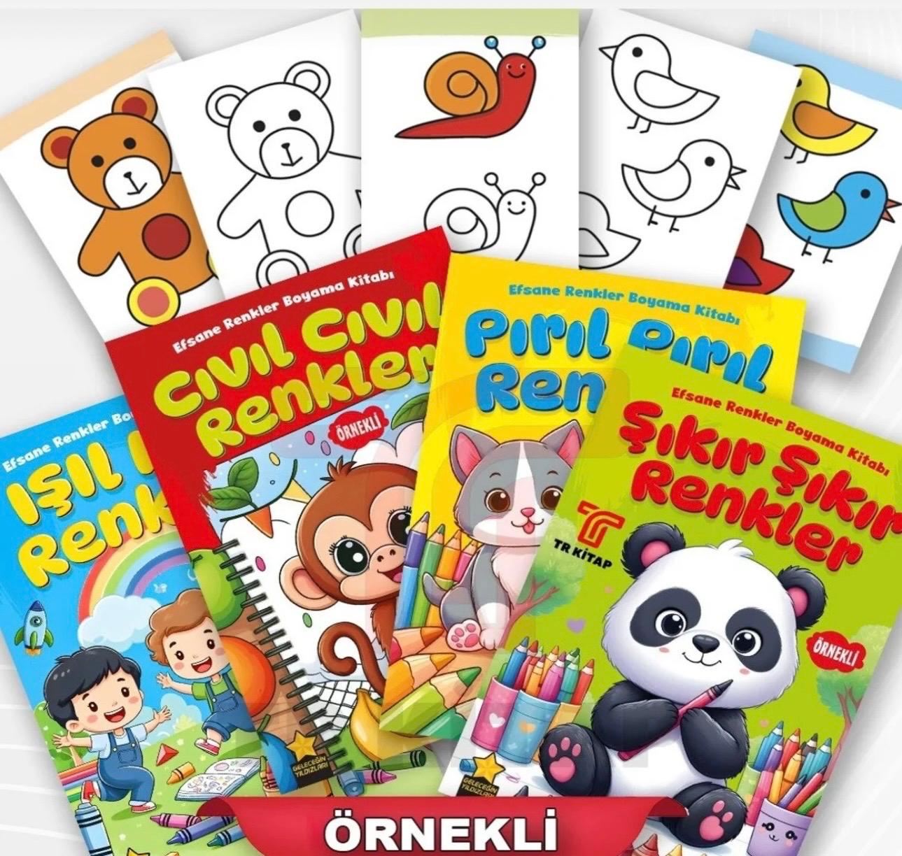Efsane Renkler ÖRNEKLİ Boyama Kitabı 4 kitap Set Efsane Renkler ÖRNEKLİ Boyama Kitabı 4 kitap Set