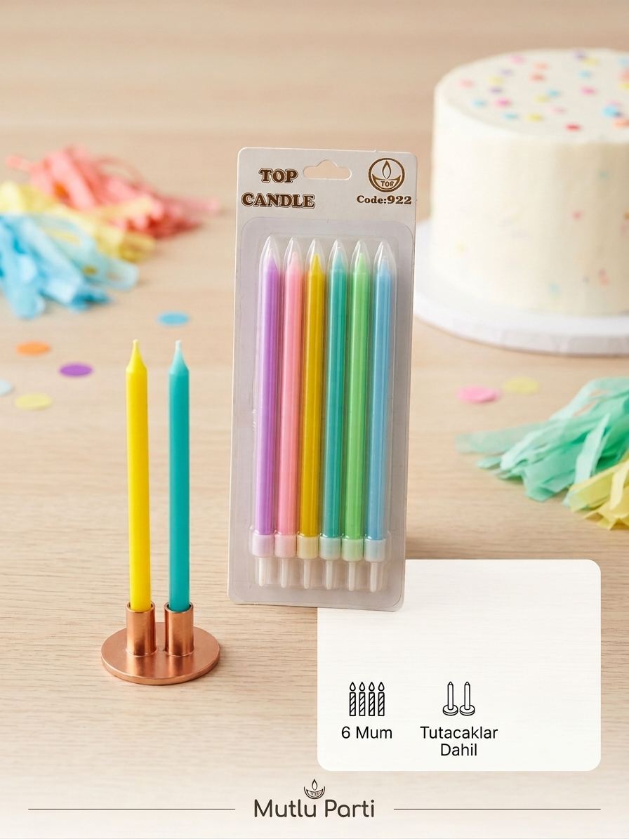 Top Candle Pasta Mumu 6 Adet – Doğum Günü ve Parti Kutlama Seti NO:3 Top Candle Pasta Mumu 6 Adet – Doğum Günü ve Parti Kutlama Seti NO:3