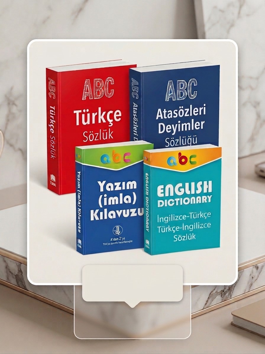 Okul ve Eğitim İçin Tam Referans Seti: Türkçe Sözlük, İmla Kılavuzu, Atasözleri & İngilizce Sözlük (4'lü Paket)