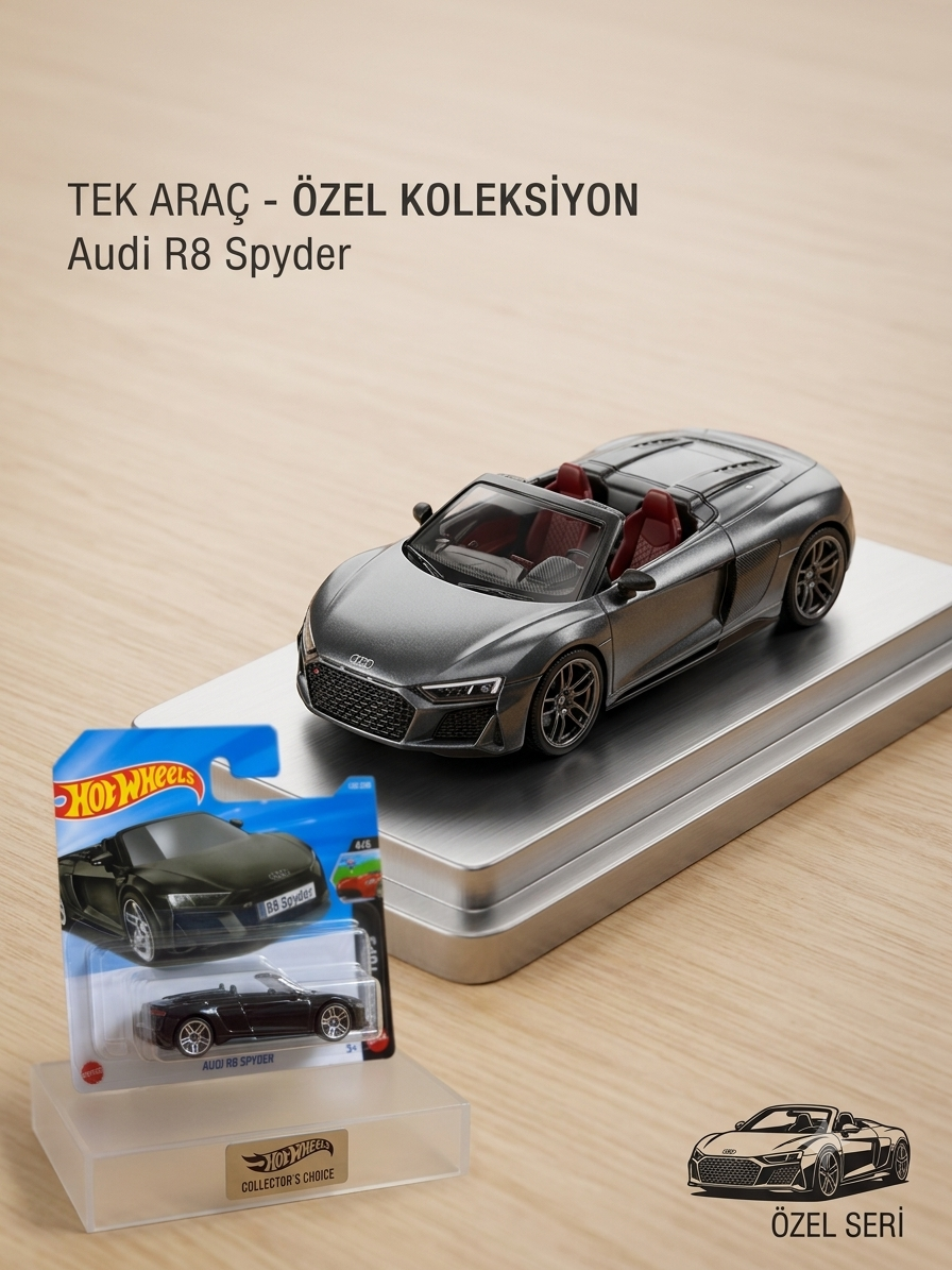 Hot Wheels Tekli Arabalar 2019 Audi R8 Spyder Metal Gövde ile Gerçekçi Hot Wheels Tekli Arabalar 2019 Audi R8 Spyder Metal Gövde ile Gerçekçi