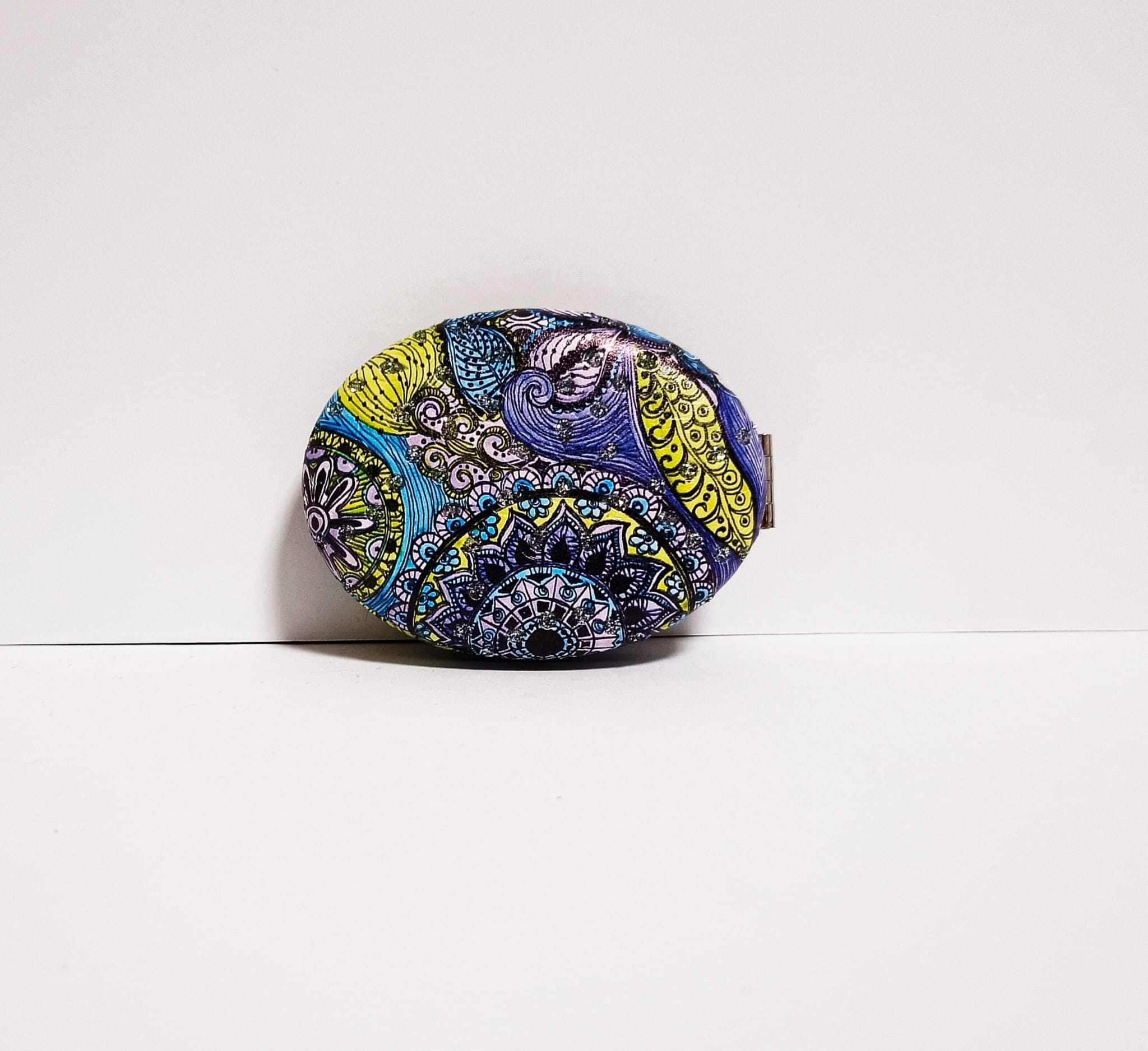 Cep Aynası Mor Desenli Cep Aynası Mor Desenli