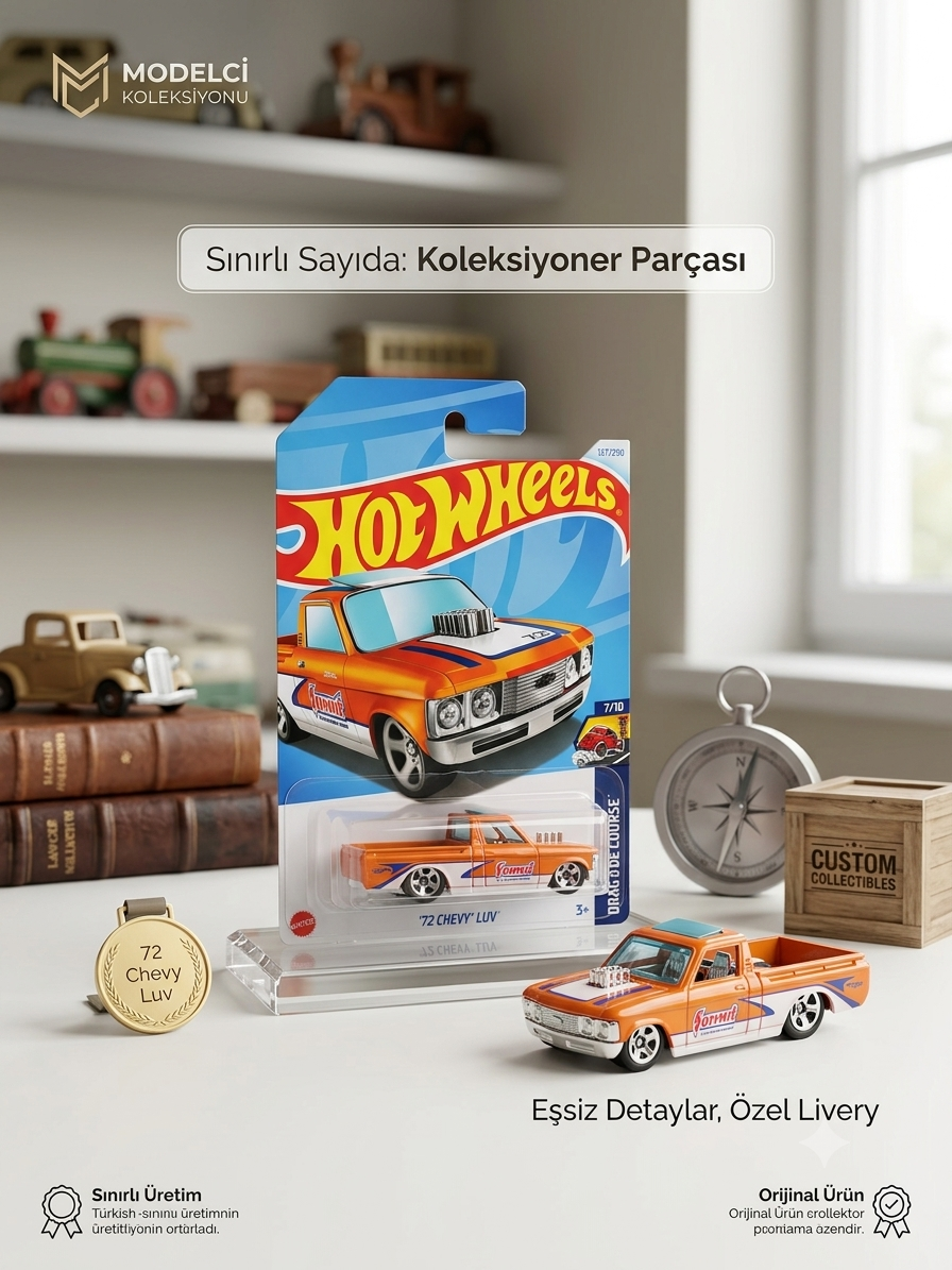 Hot Wheels Drag Racers Pıste De Course Serisi - Custom / Personnalıse '72 Chevy Luv Model Araba Hot Wheels Drag Racers Pıste De Course Serisi - Custom / Personnalıse '72 Chevy Luv Model Araba