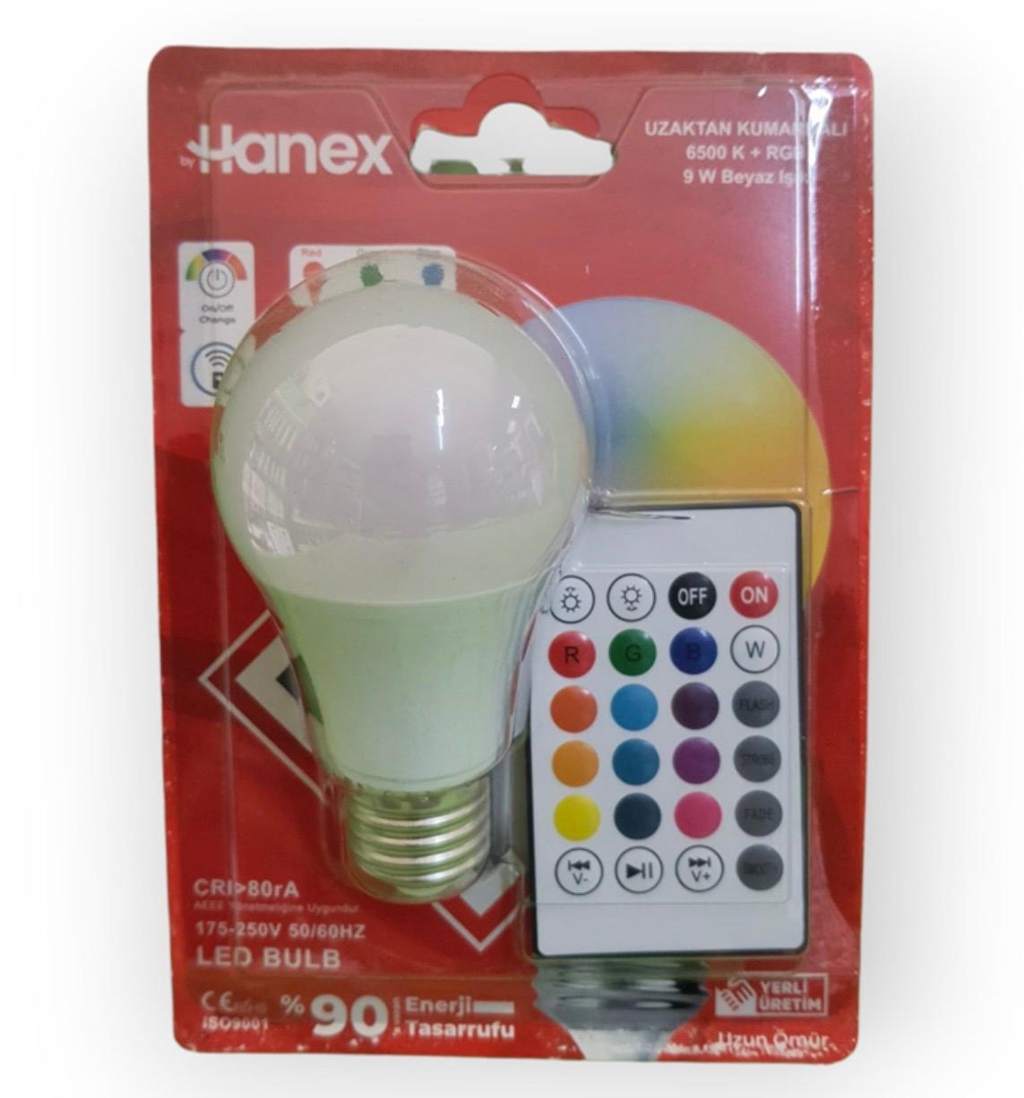 Led Ampül HNX-0902 9w Kumandalı RGB