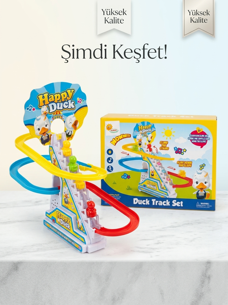 Happy Duck Otomatik Merdiven Tırmanan Işıklı ve Müzikli Ördek Seti Happy Duck Otomatik Merdiven Tırmanan Işıklı ve Müzikli Ördek Seti