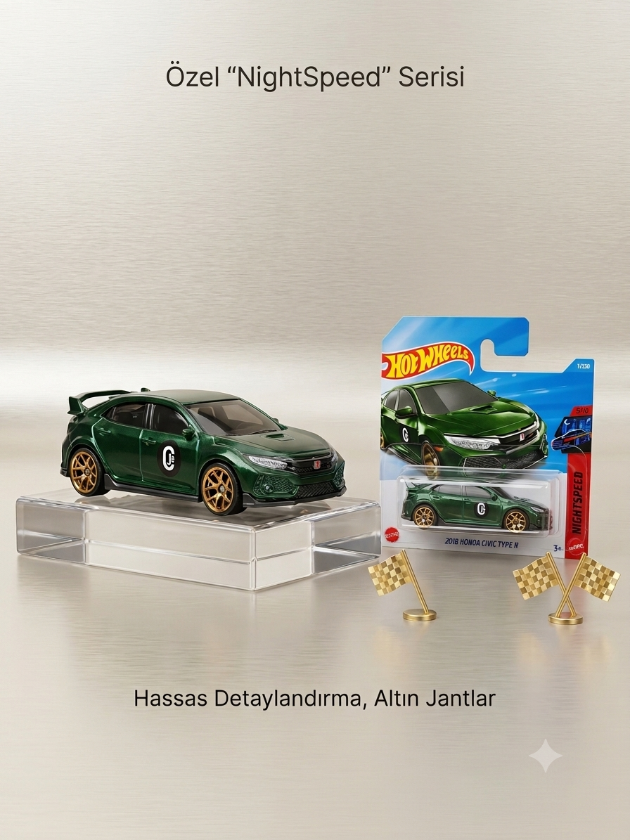 Hot Wheels Nıghtspeed Serisi - 2018 Honda Cıvıc Type R Model Hot Wheels Nıghtspeed Serisi - 2018 Honda Cıvıc Type R Model