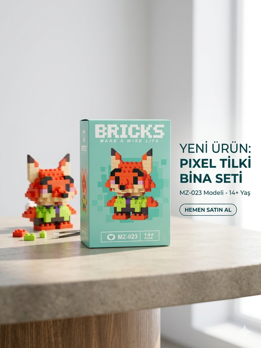 Mini Bricks Figür – Parçalı Yapı Oyuncağı – Tilki Mini Bricks Figür – Parçalı Yapı Oyuncağı – Tilki