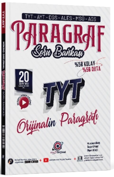 Orijinal Yayınları TYT Paragraf Mikro Soru Bankası Orijinal Yayınları TYT Paragraf Mikro Soru Bankası