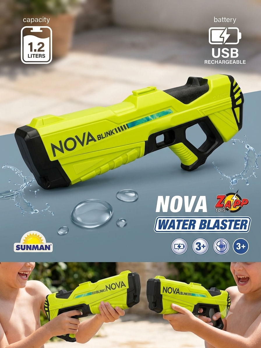 Şarjlı Su Tabancası Nova Blınks 3 7V USB 300ML Şarjlı Su Tabancası Nova Blınks 3 7V USB 300ML