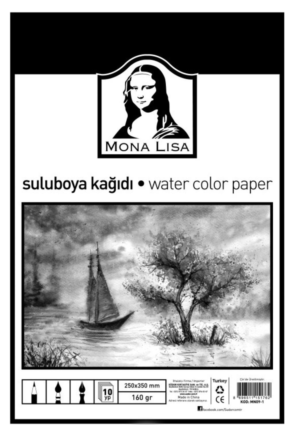 Sulu Boya Kağıdı 25x35 160gr 10’lu Sulu Boya Kağıdı 25x35 160gr 10’lu